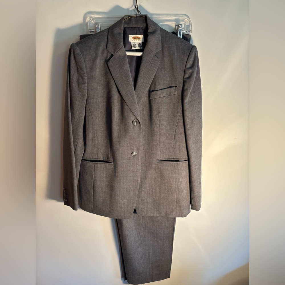 Talbots Women’s Grey pantsuit-blazer and trouser